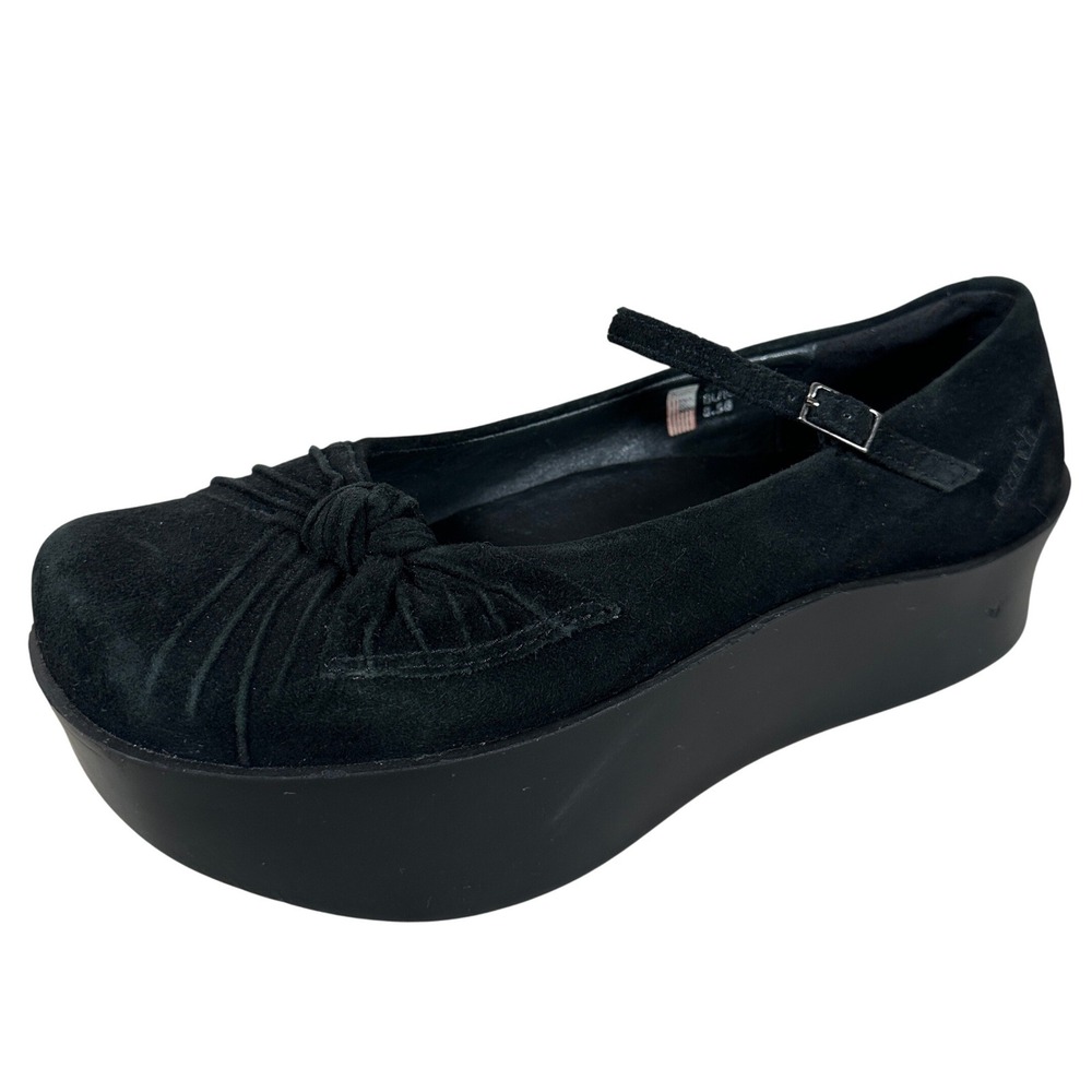 Earth Erika Black Suede Platform Mary Jane Shoes 8.5 Chunky Goth Y2K 90s grunge